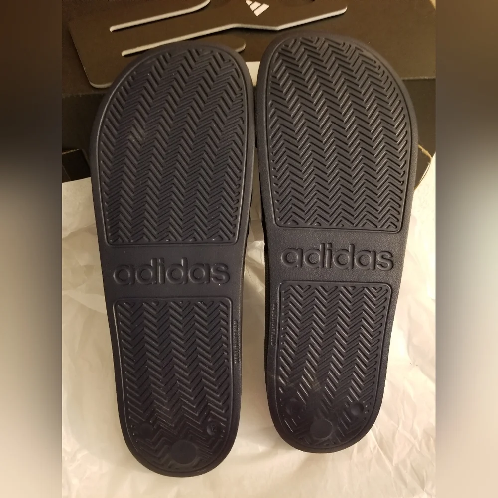 Adidas Black White Slides Sandals Flip Flops Size 12 / 13